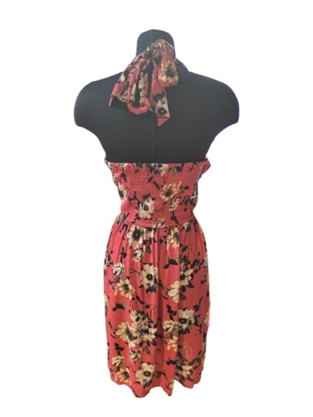Xhilaration Coral Floral Halter Faux Wrap Dress SZ XXL image 4